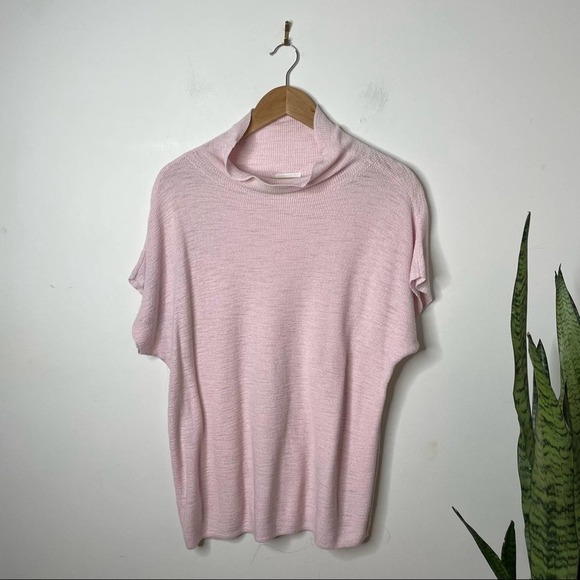 Lou & Grey Mock Neck Soft Short Sleeve Sweater size XS - Picture 2 of 6